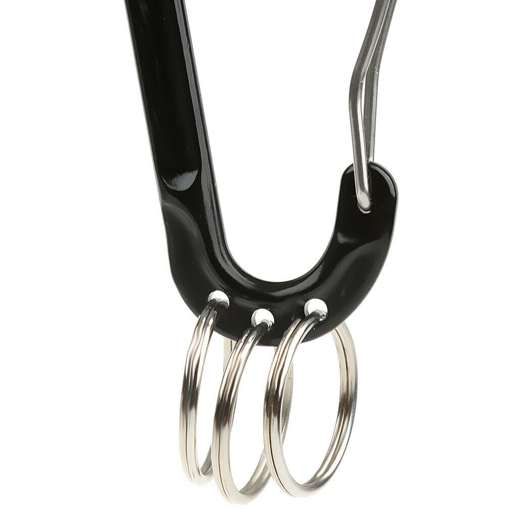 Outdoor Carabiner Spring Backpack Belt Clip Key Chain Aluminum - Black