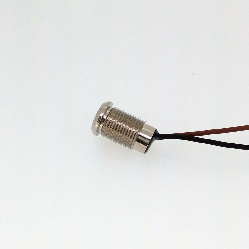 8mm 12V Chartreuse LED Metal Indicator Pilot Dash Light Lamp With Wire Lead