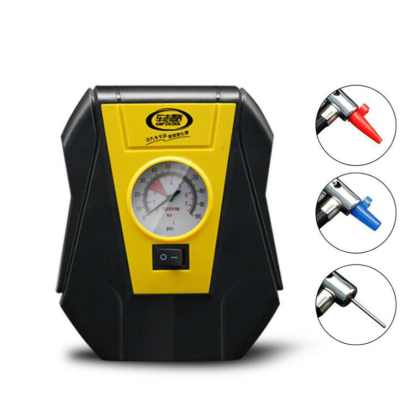 Tire Inflator DC 12 Volt Car Portable Air Compressor Pump 100 PSI Pressure Gauge