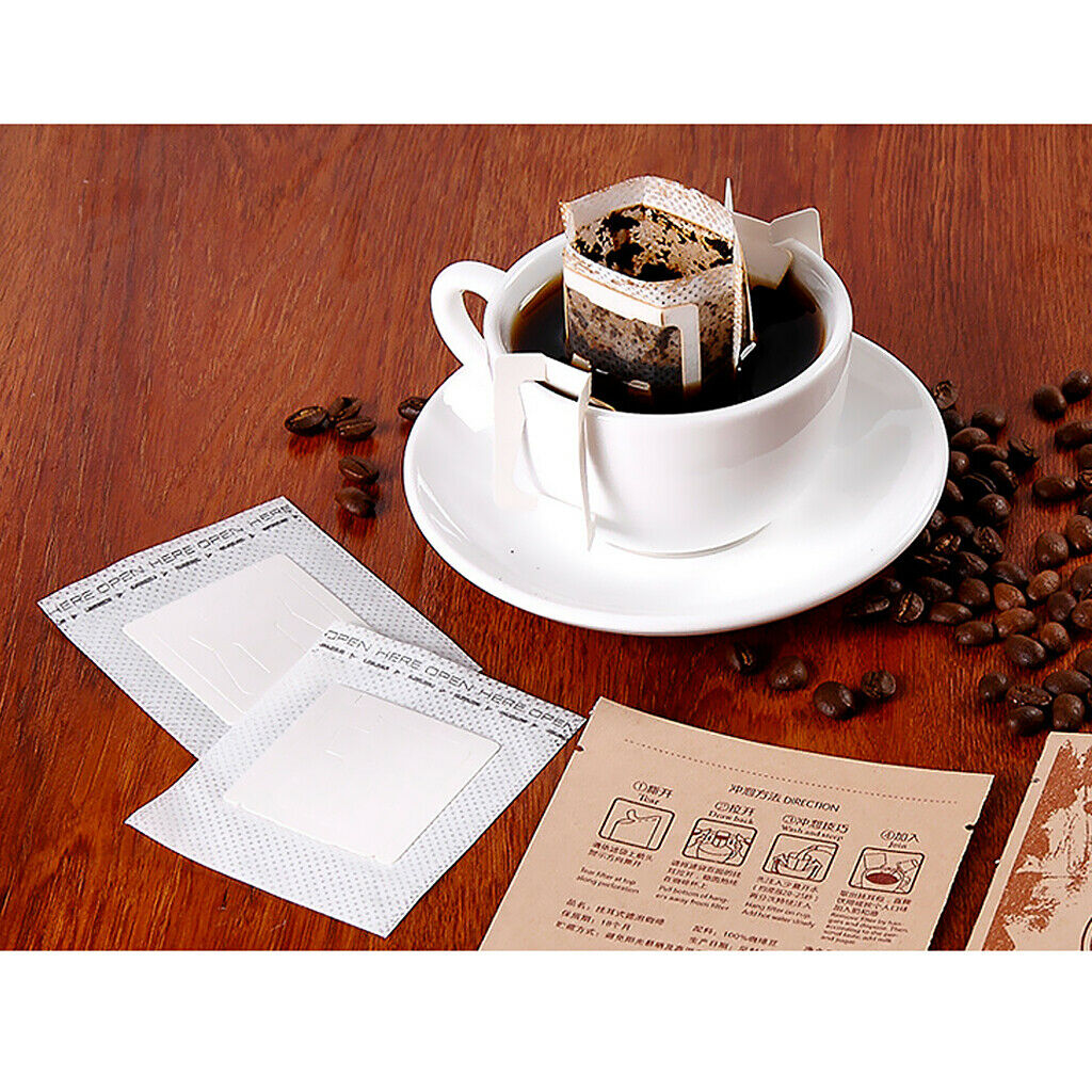 100 pieces/bag Hanging Ear Drip Coffee Filter Paper Bag Eco-friendly Material