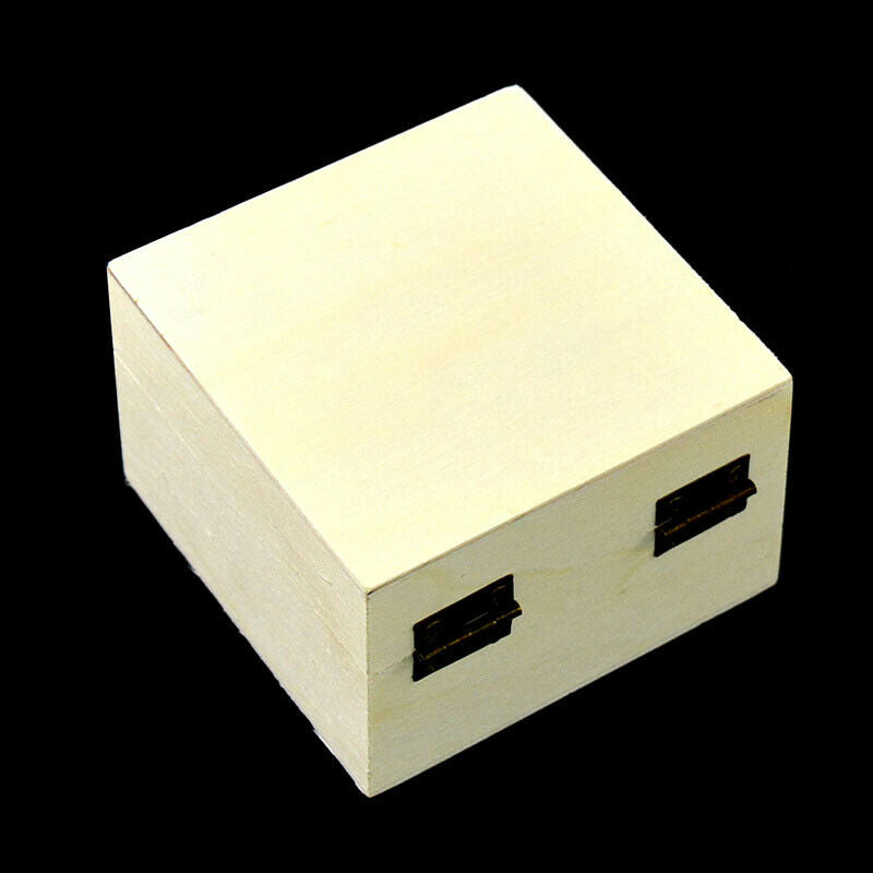Square Mud Base Wood Jewelry Box 8.2cm Art Decor DIY Nice Wooden Crafts Toys