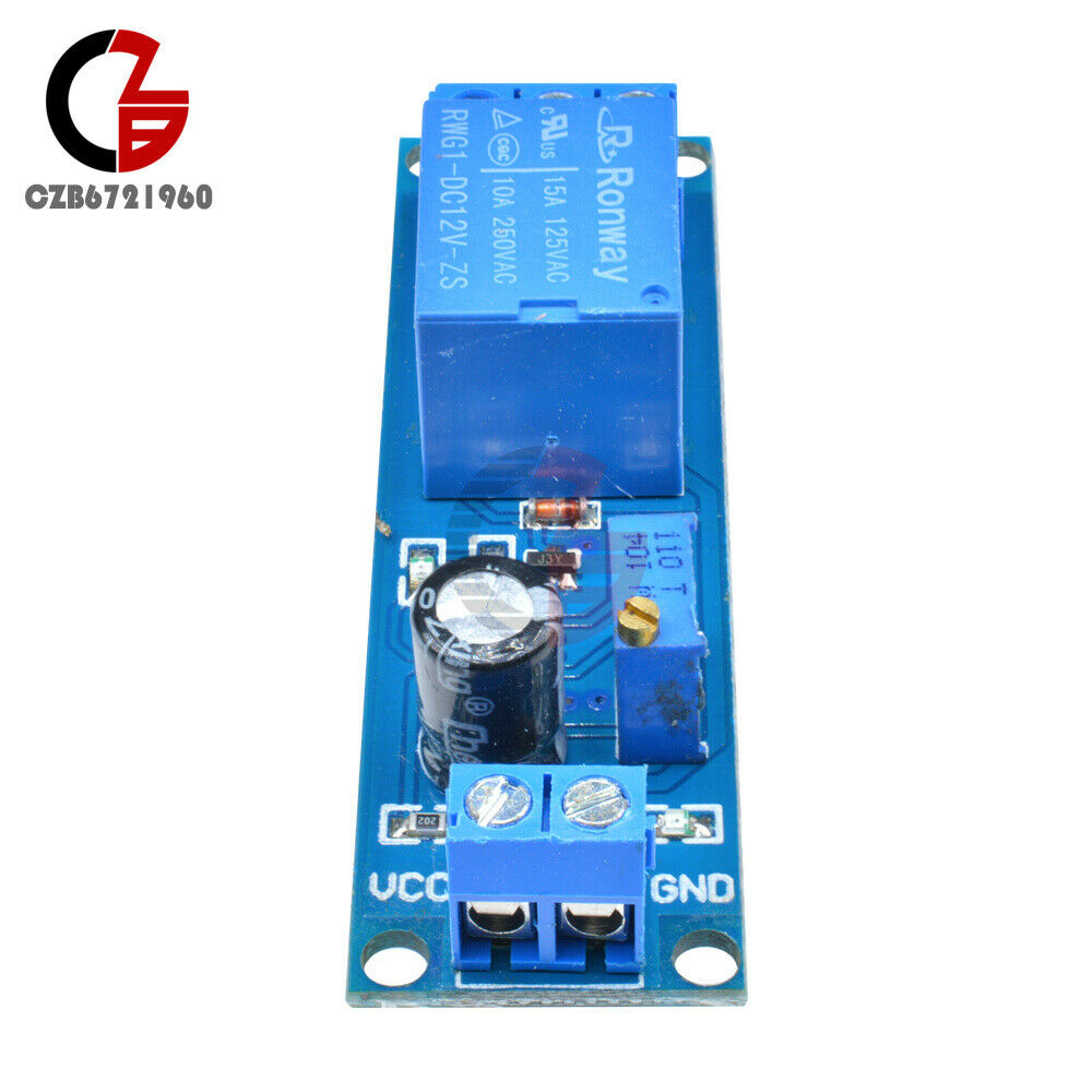 DC 12V NE555 Delay Relay Timer Trigger Switch Adjustable Module Oscillator 10A