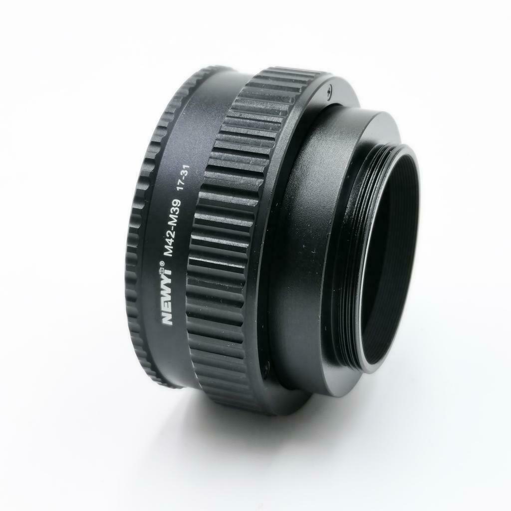 M42-M39 17-31 mm macro focusing lens made of metal with screw connection
