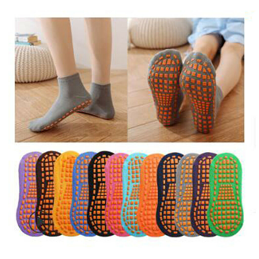 2x Adults Anti-slip Yoga Pilates Fitness Dance Exercise Grip Socks Black