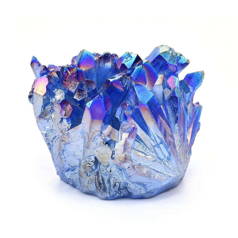 Natural Blue Quartz Crystal Cluster Stone Mineral Healing Specimen Decor Gift