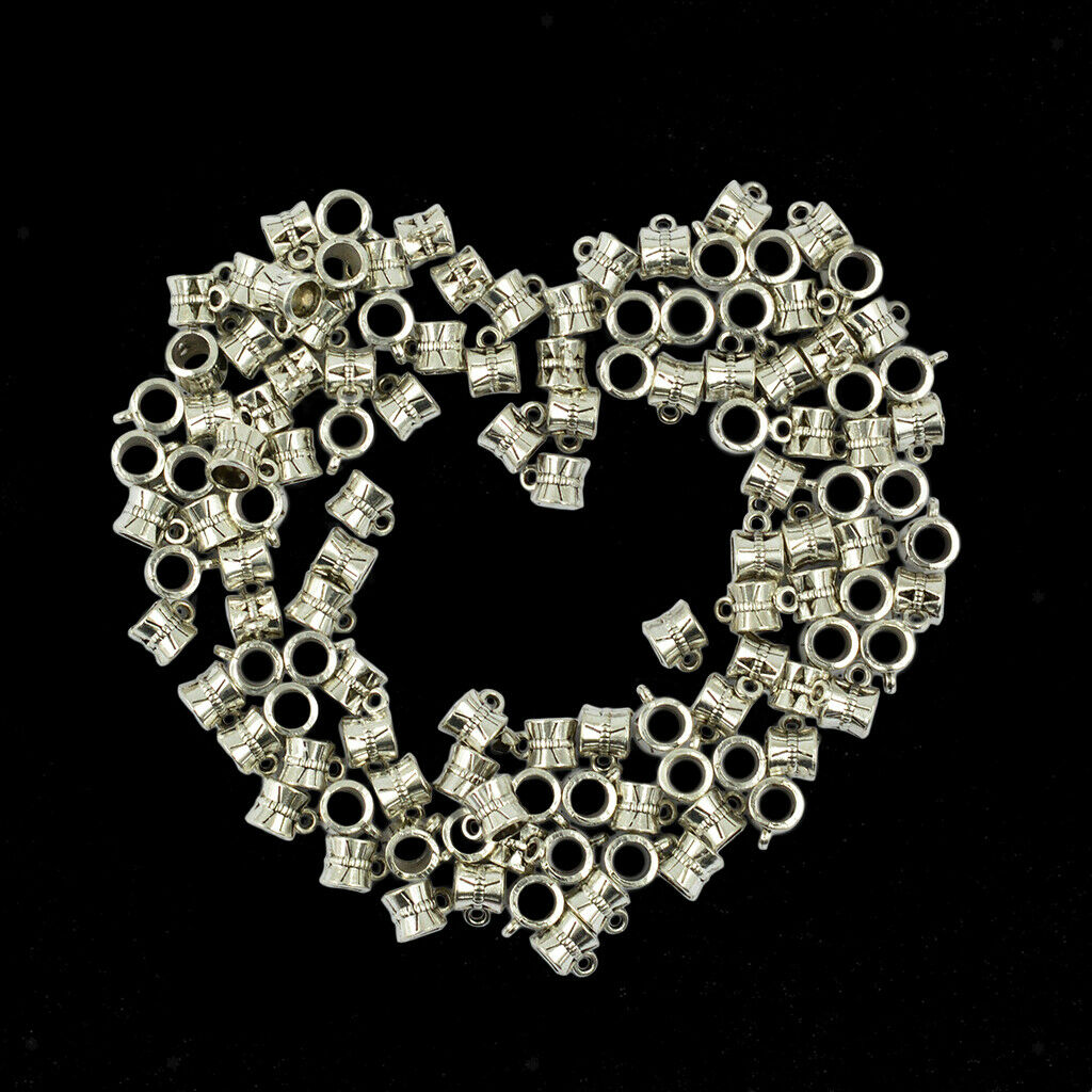 100 Packs Spacer Beads Charm Bracelets Hanger Beads Dangle Spacer Findings