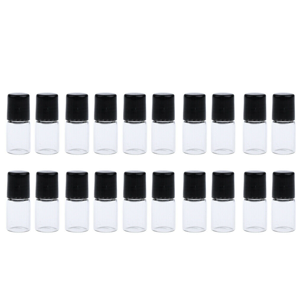 40 Pcs 1ml/2ml Glass Empty Roller Ball Essential Oil Aromatherapy Roll-on