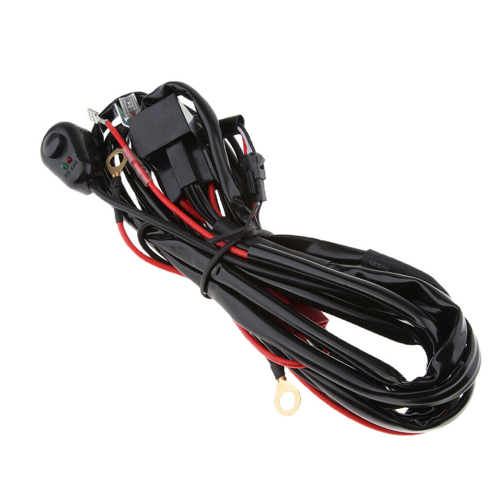 LED Light Bar Wiring Harness Kit ON/OFF Switch Relay Cable for Motorcycle