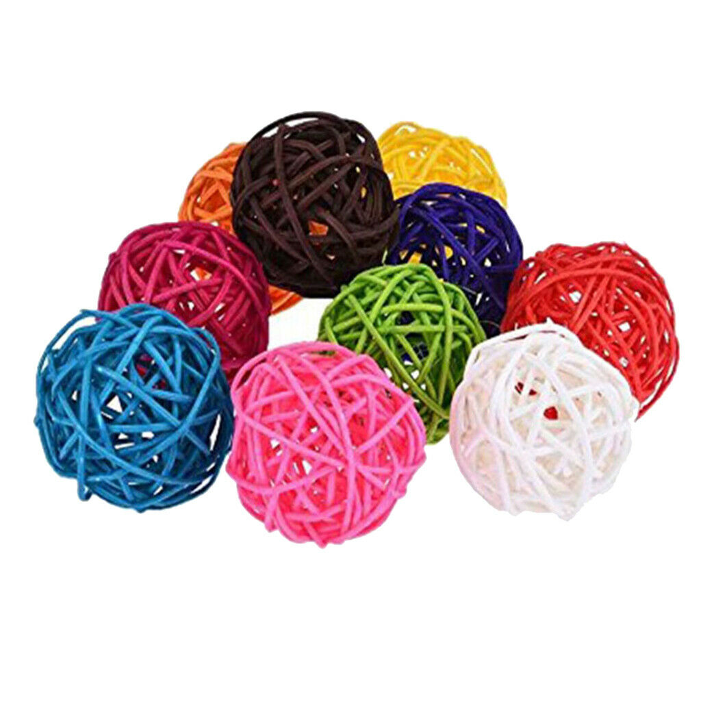 10Pcs 3cm Handmade Wicker Rattan Balls Wedding Party Table Decorative Crafts
