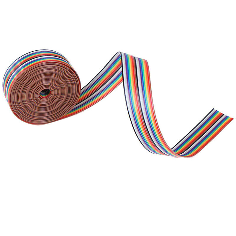 5M 1.27mm 20P Cable Rainbow Flat Line Support Wire Soldered Cable Connector Y1