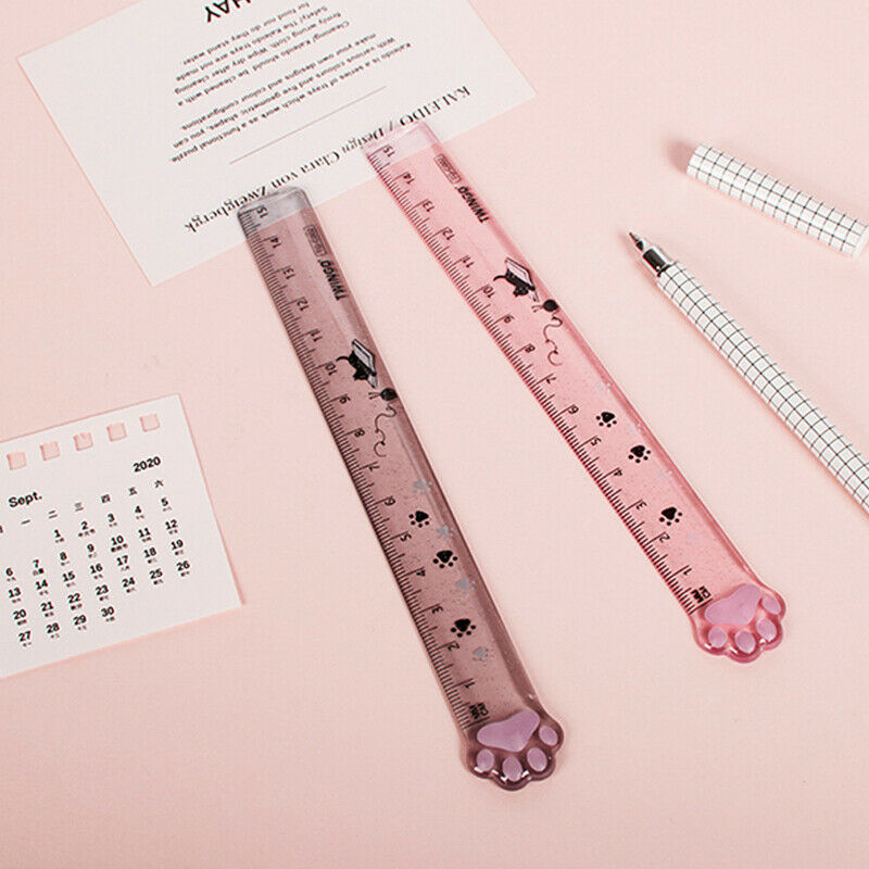 Cat Paw Plastic Straight Rulers School Office Supplies Planner Accessor TnY KX