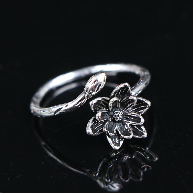 Literary Lotus Wild Personality Retro Temperament Fashion Resizable Openi.l8