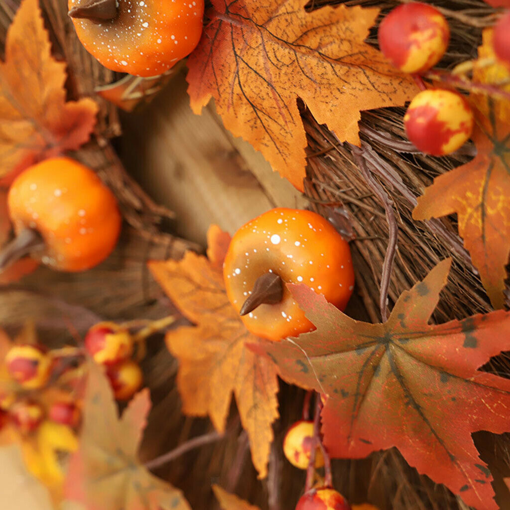 17.72" Fall Wreath Garland Front Door Thanksgiving Home Outdoor Decoration
