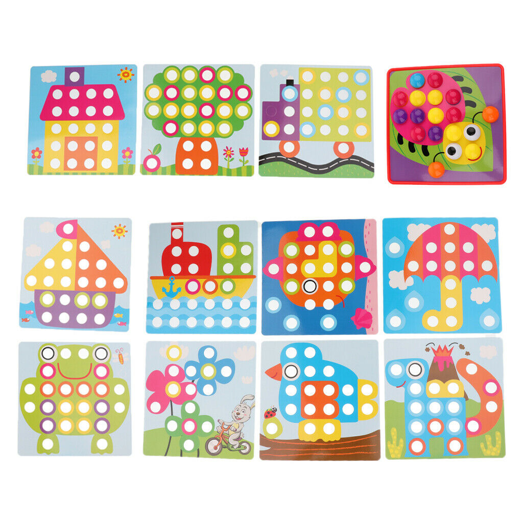 Kid Motor Skills Color Matching Mosaic Pegboard Educational Preschool Games