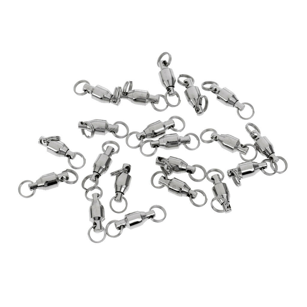 40pcs/set Heavy Duty Fishing Ball Bearing Swivels Fishing Connectors Durable to