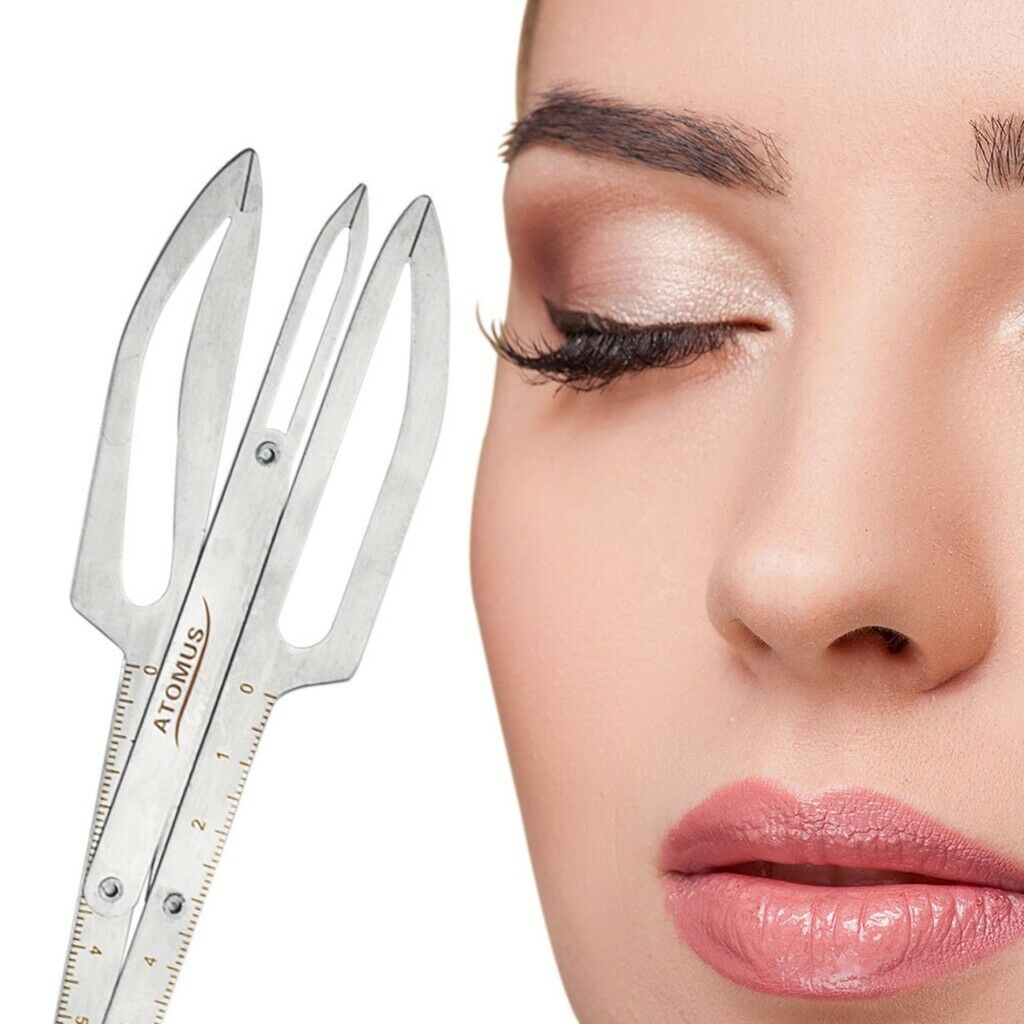 2 Piece Three-Point Permanent Makeup Eyebrow Tattoo Caliper Stencil Rulers