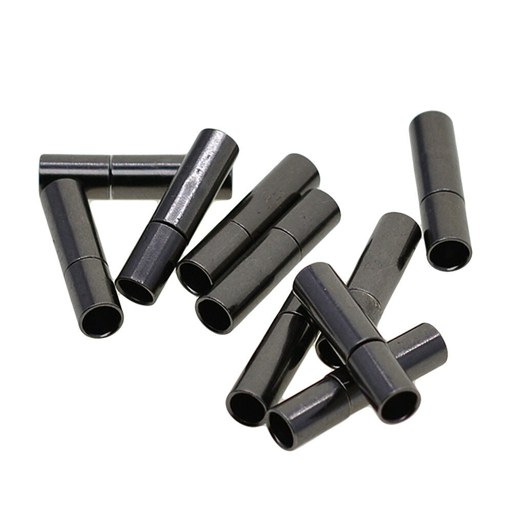 10x Black Leather Cord Glue In Bayonet Push Tube Clasp Jewelry Making 3mm