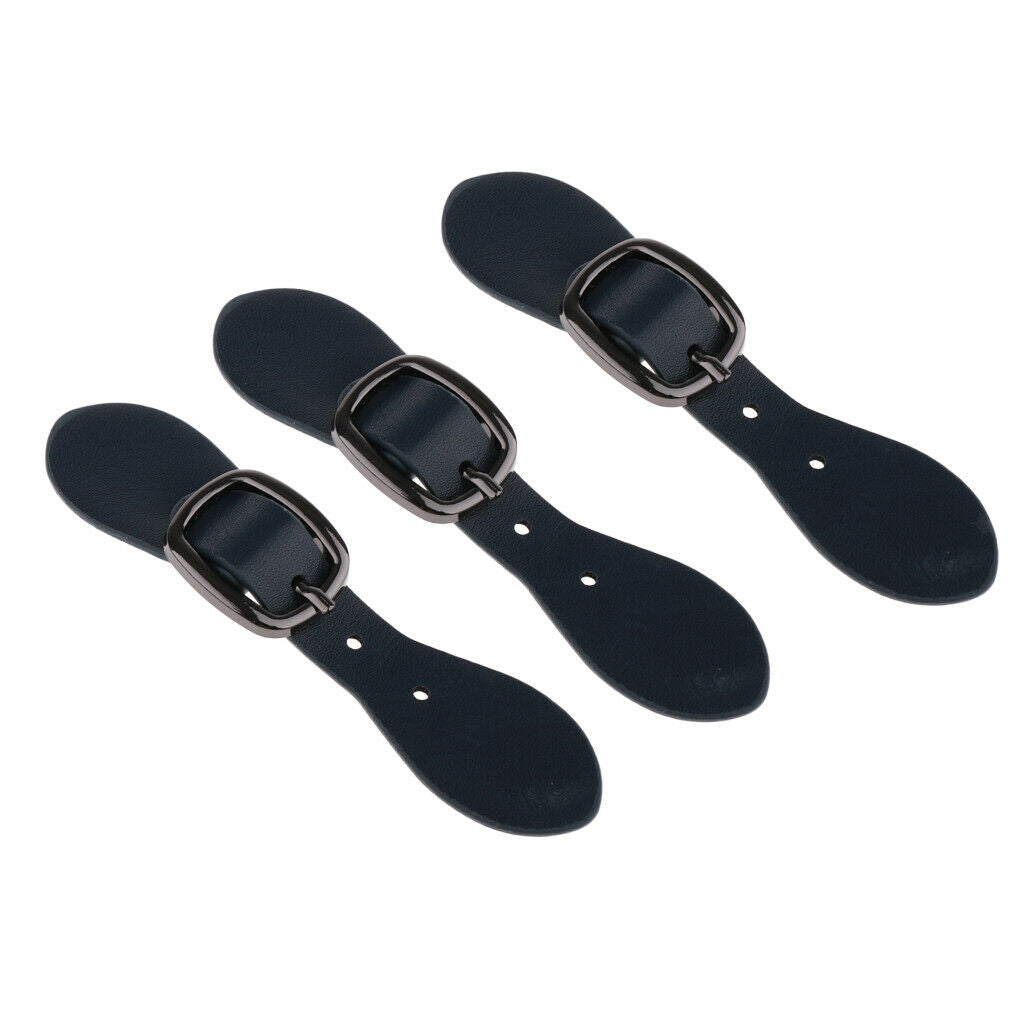 3X PU Leather Buckles Bag Making Fastener Snap Sew on Clasp Black