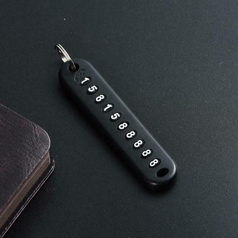 Personalized Custom Anti-lost Phone Number Plate Pendant Car Keychain Jewelry