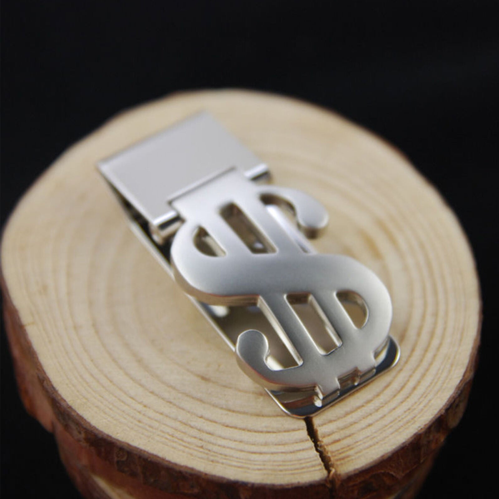 US Dollar Sign Stainless Steel Money Clip Personalized Name Engraving