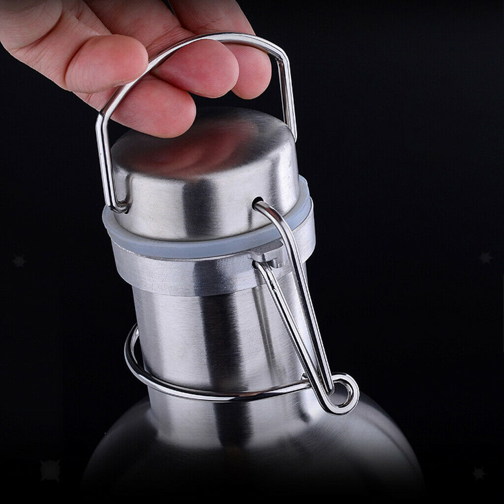 Home Brew Beer Growler Bottle 64 Oz 2L Stainless Steel Swing Top Hip Flask