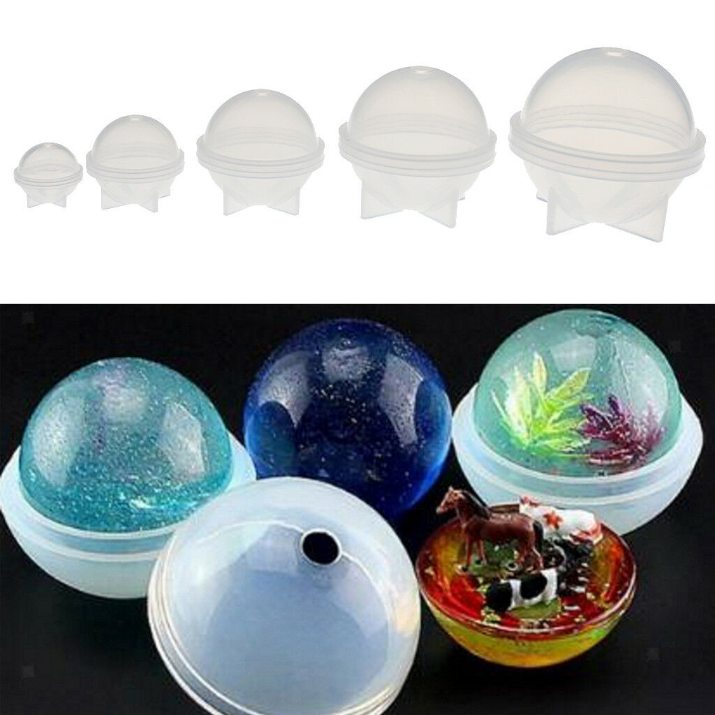 5 Sets Sphere Crystal Silicone Jewelry Making Mold DIY Dried Flower Ornament