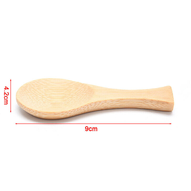 5PCS Small Wooden Salt Spoon Solid Wood Condiments Spoon Handmade Teaspo.l8