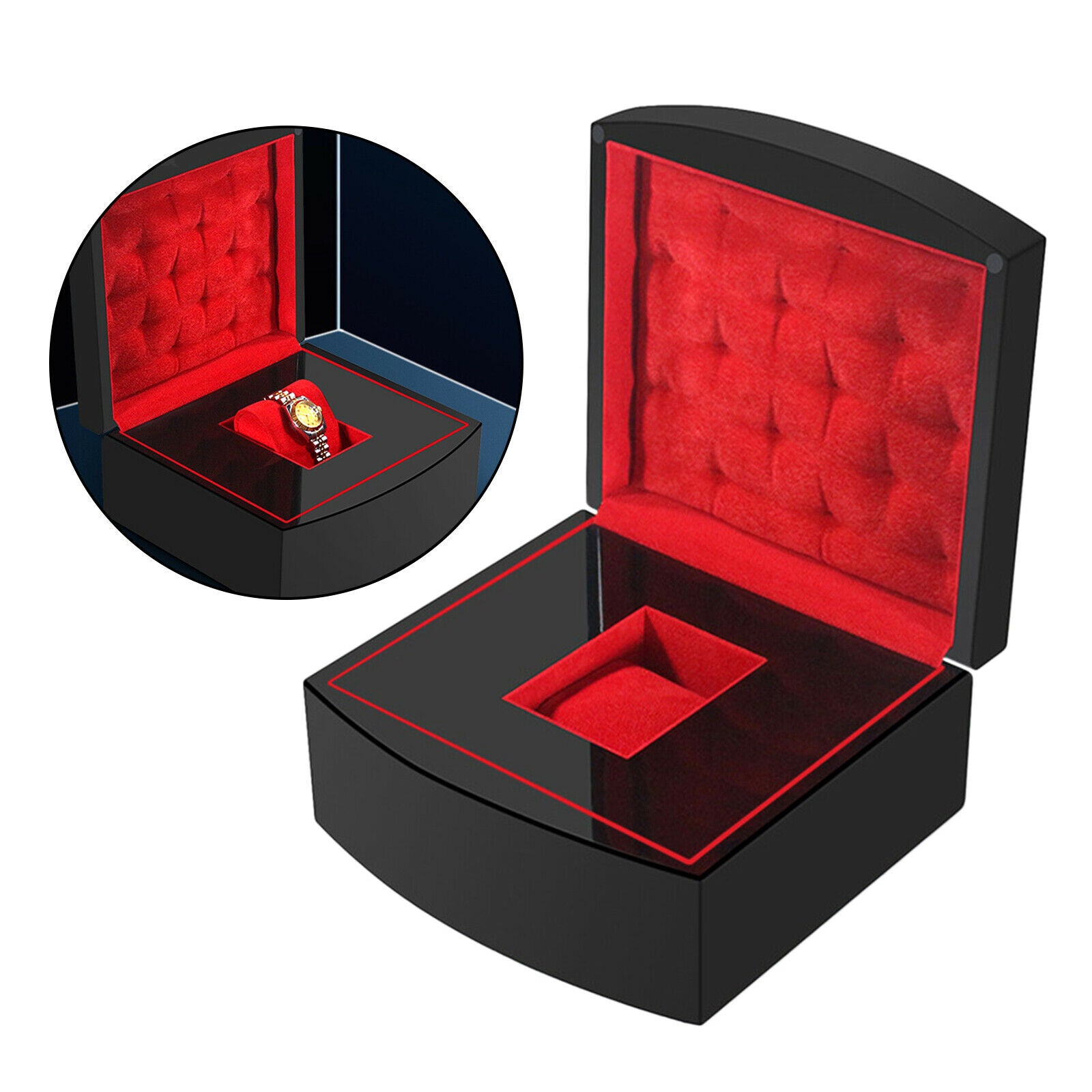 Luxury Piano Wood Watch Organizer Box Holder for Proposal Wedding Collector