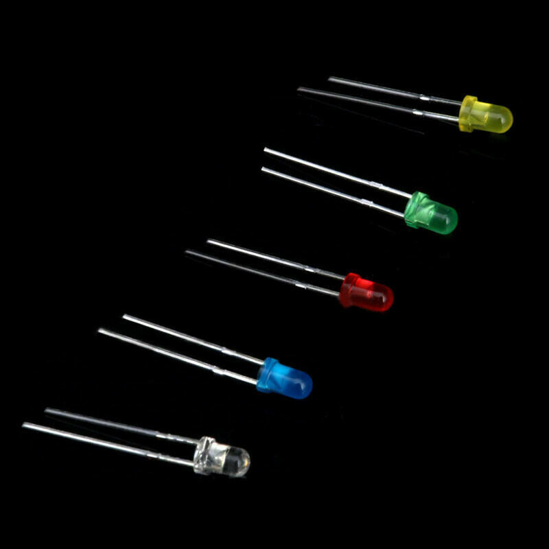 200Pcs 3mm LED Light 5 Color Mixed DIY Assortment Diodes Kit Light-emitting Kit