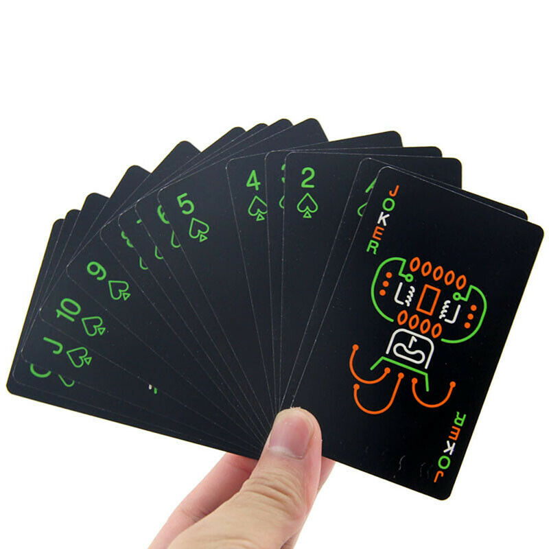 1 Set Black Luminous Playing Cards Glow In The Dark Bar KTVB JyJ TdJCAUJ Tt