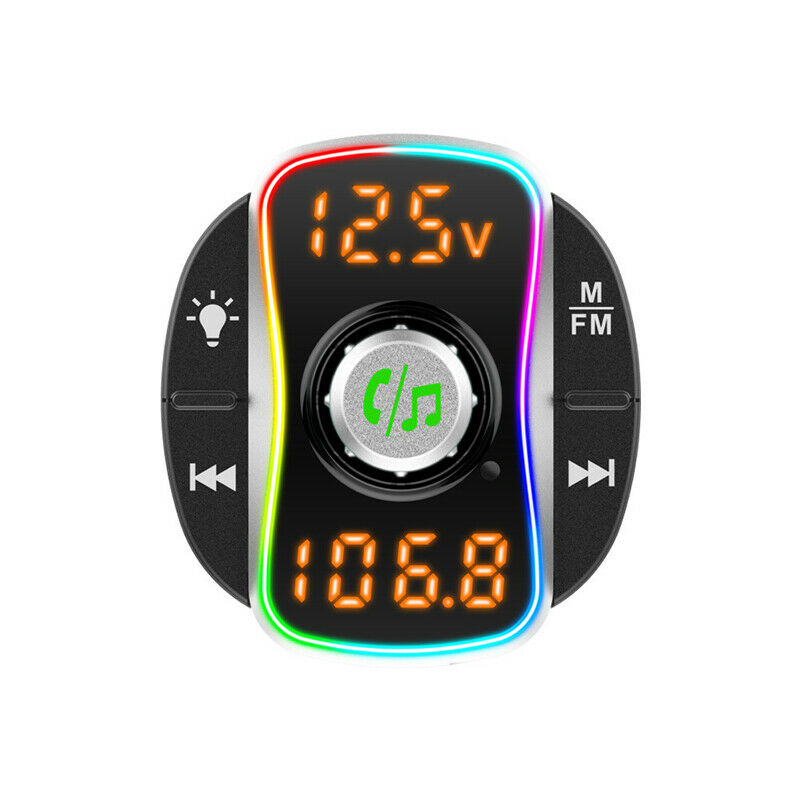 Bluetooth FM Transmitter Wireless Radio Adapter QC3.0 Support TF Card & USB Disk