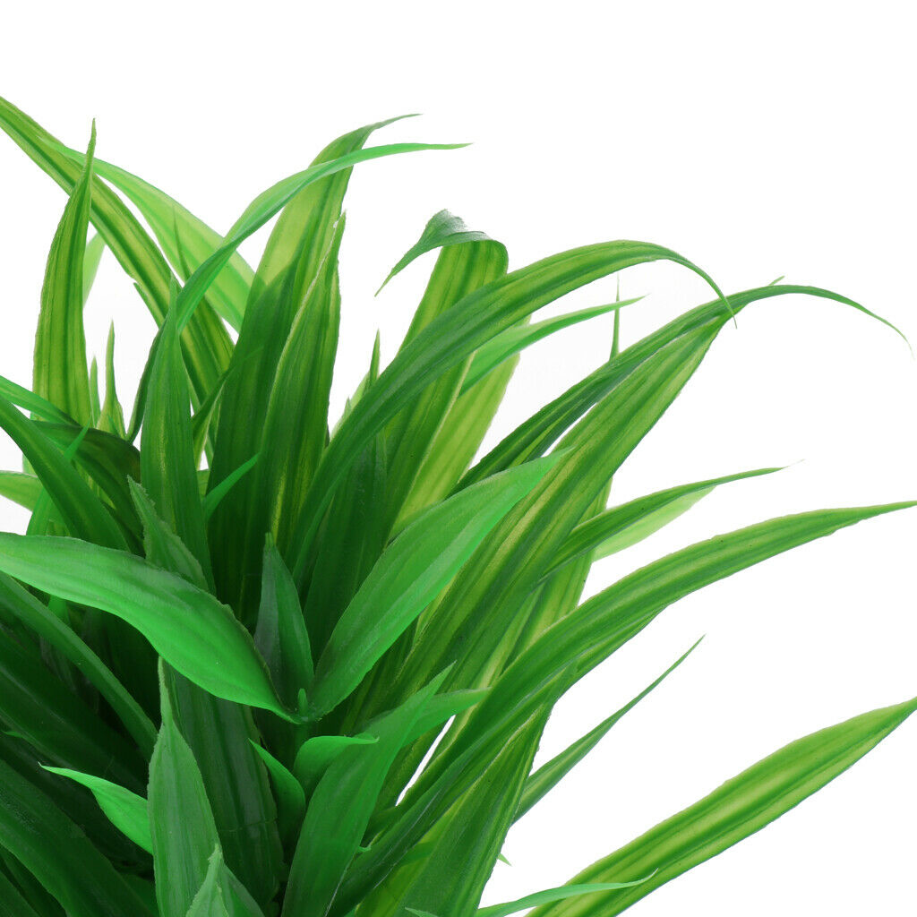 2 Pcs Plastic Green Bamboo Leaf Plants Grass for Terrarium Aquarium Fish Tank