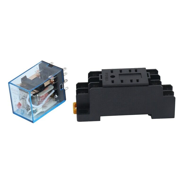 220/240V AC Coil DPDT Power Relay MY2NJ 8 Pin w Socket Base H4N8N8