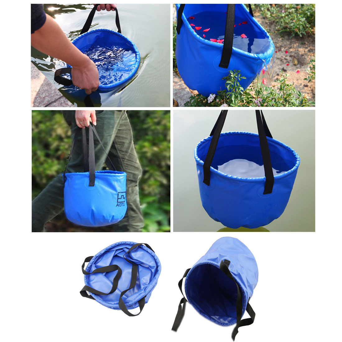 Outdoor Folding Water Bucket Hydration Bag 12L Camping Hiking Washbasin Bucket