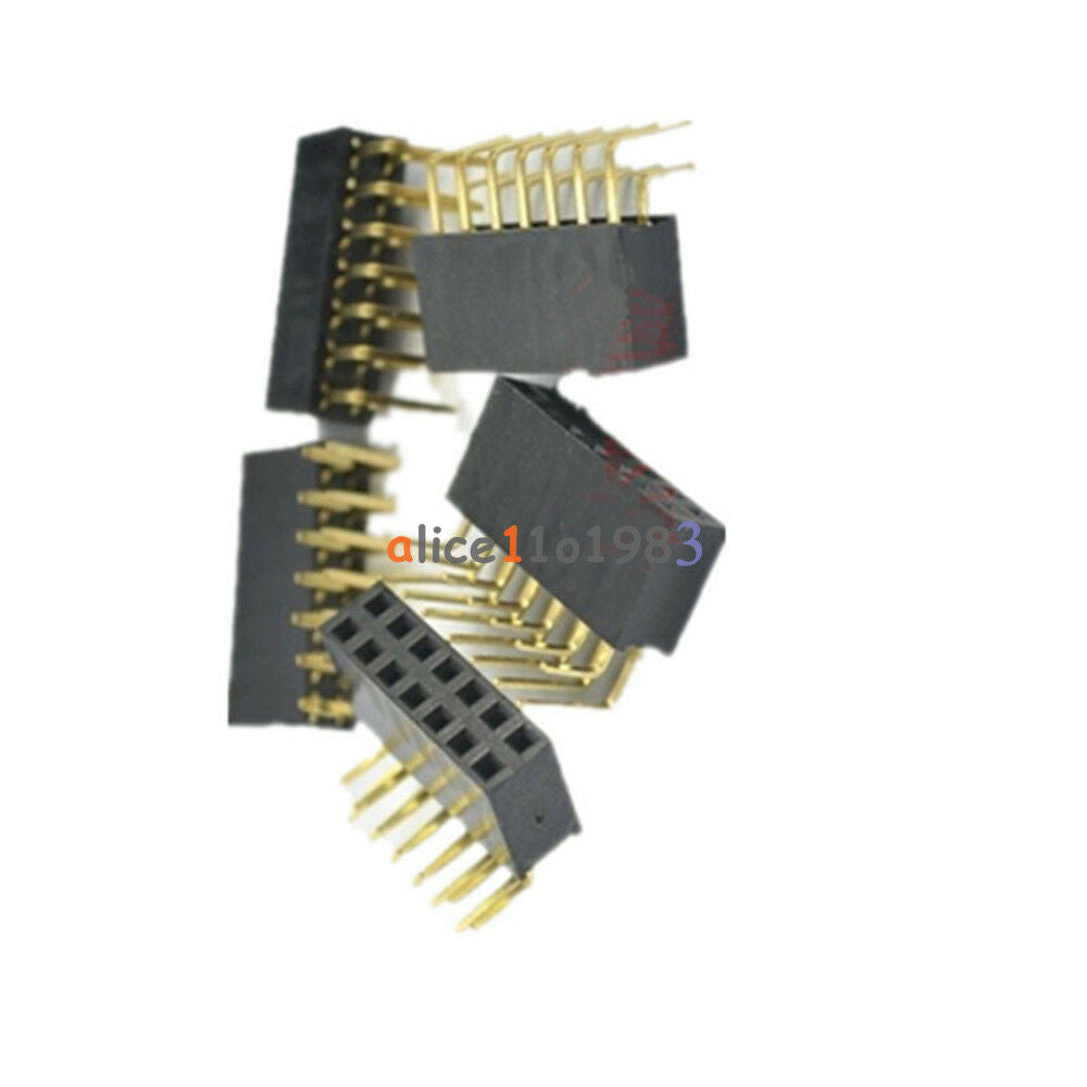 10PCS 2.54mm Pitch 2x7Pin Header Right Angle Female Double Row Socket Connector