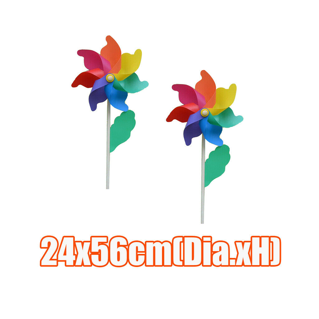 2X 56cm Height Windmills Wind Spinner Outdoor Lawn Field Yard Park Ornament
