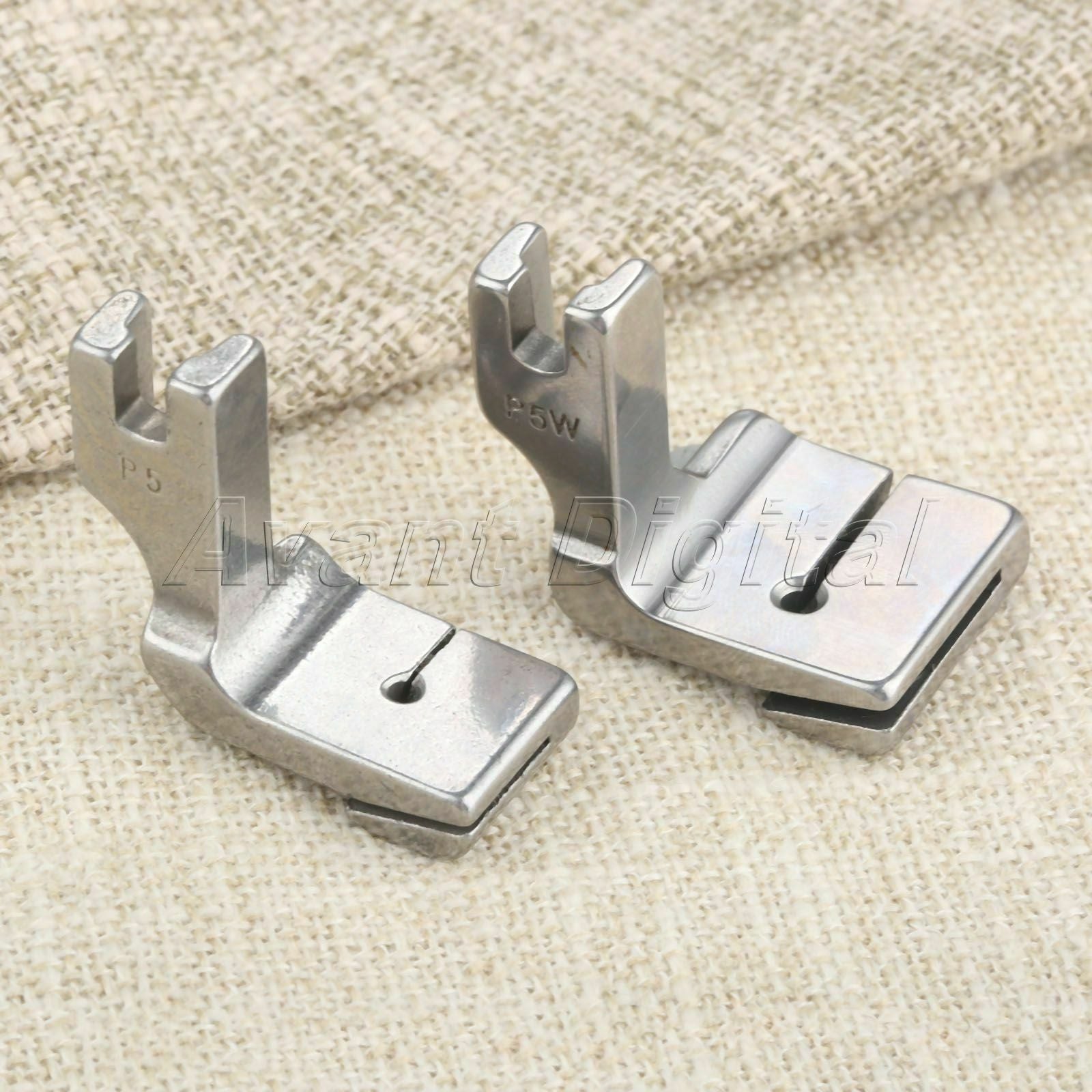 2Pcs P5+P5W Wrinkled Presser Foot Feet Steel f Industrial Flatcar Sewing Machine