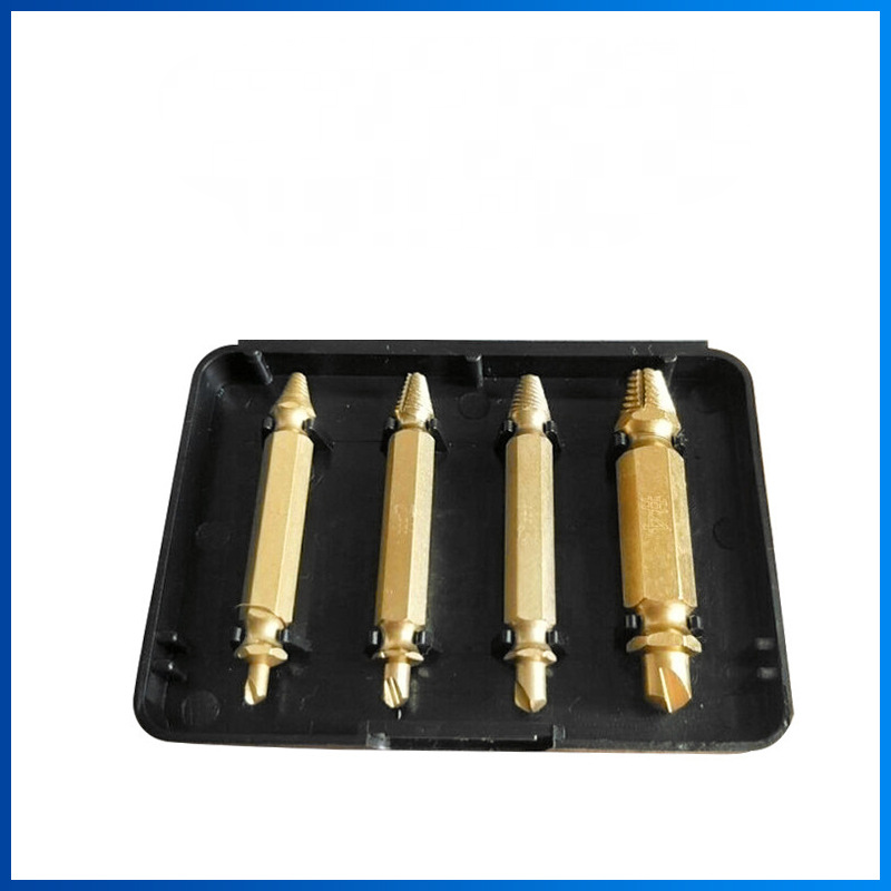 Titanium-Plated Broken End Extractor Screw Removal Tool Double End Extractor