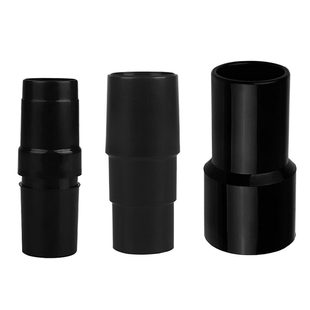 3 Pieces Vacuum Cleaner Spare Parts Dust Extraction Hose Adapter Black