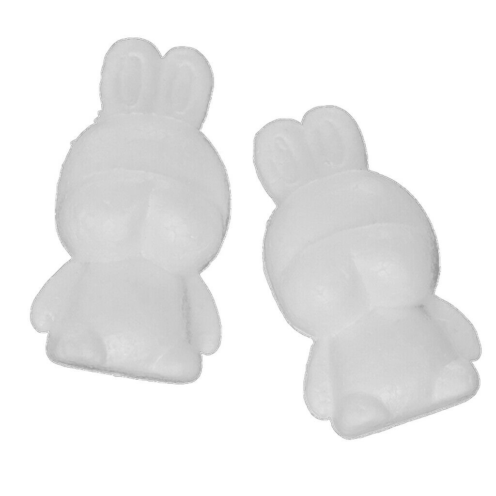2pcs Craft Foam Rabbit - Bunny-Shaped Polystyrene Foam for Arts and Craft Use -