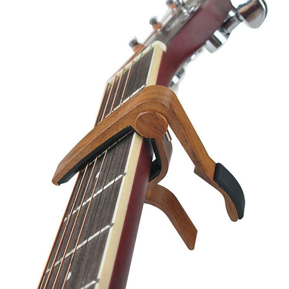 Wood Grain Metal Guitar Capo with Perfect Silicon Cushion for Guitar Ukulele Bas