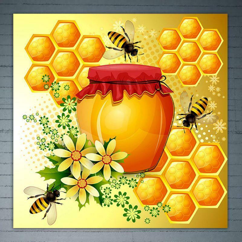 Bee Flower 5D Full Drill Diamond Painting Embroidery Cross Stitch Kits DIY Decor