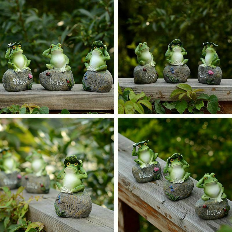 Frogs Garden Statues Frogs Sitting On Stone Sculptures Garden Yard Decora.l8