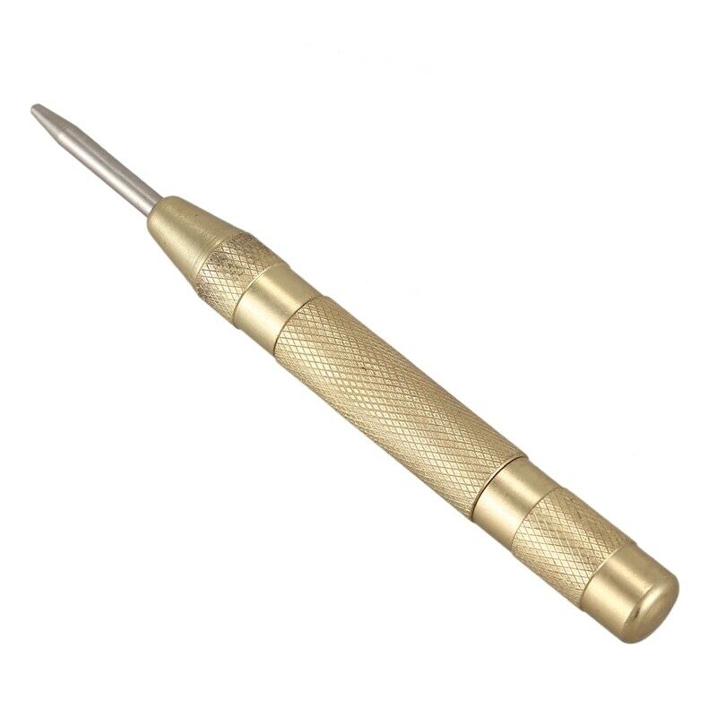 Brass Yellow Automatic Center Punch Sp Loaded Chrome Rivet Screw Auto Mark HolU4