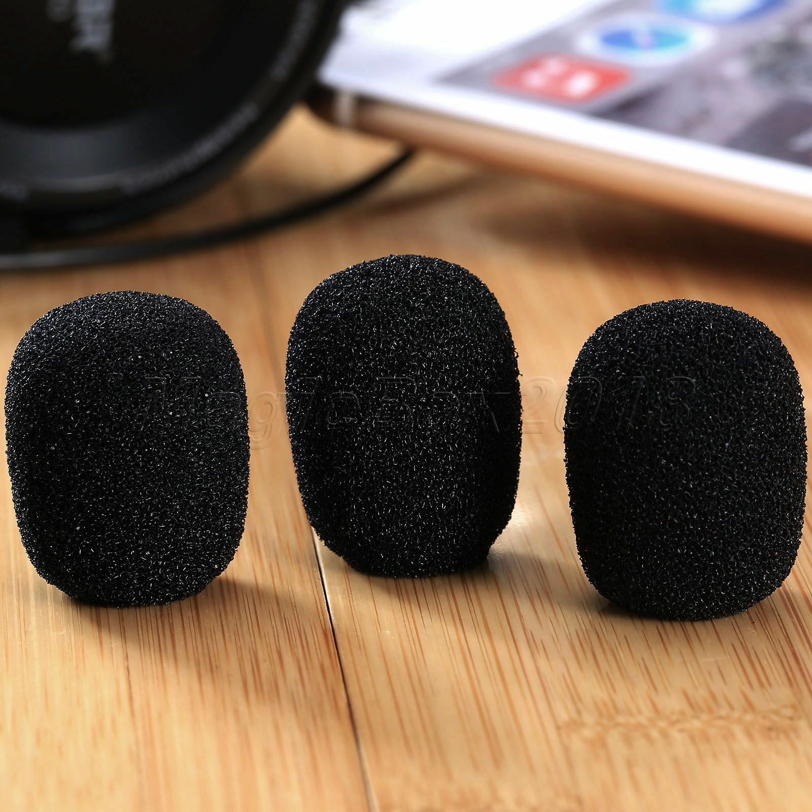 5pcs 25x6mm Black Mini Microphone Headset Windscreen Foam Mic Cover DJ Karaoke