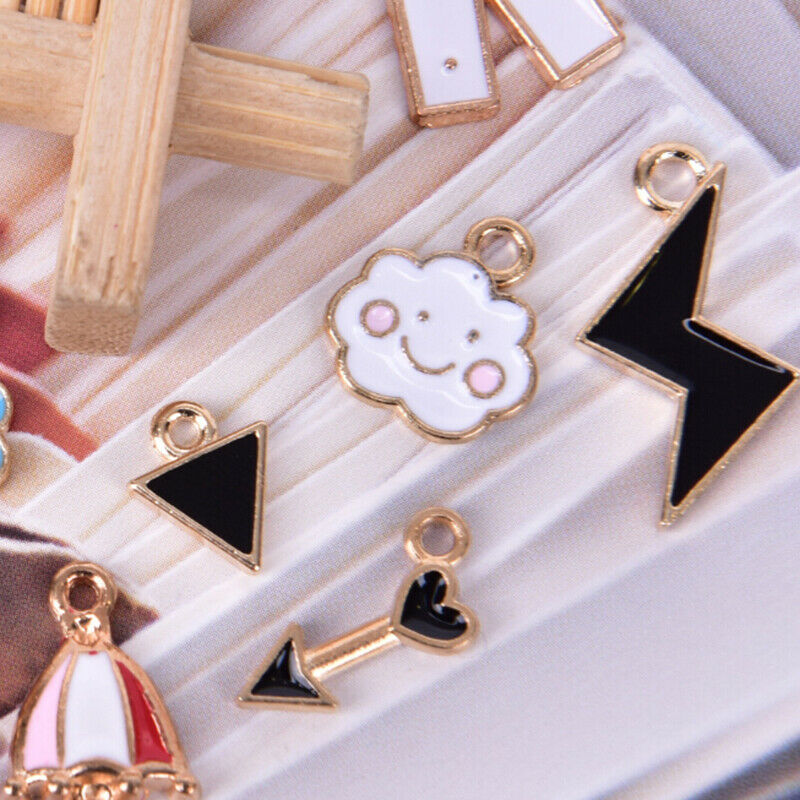 30pcs/lot Enamel Alloy Mixed Charms Pendant Jewelry DIY Craft Making Colo.l8