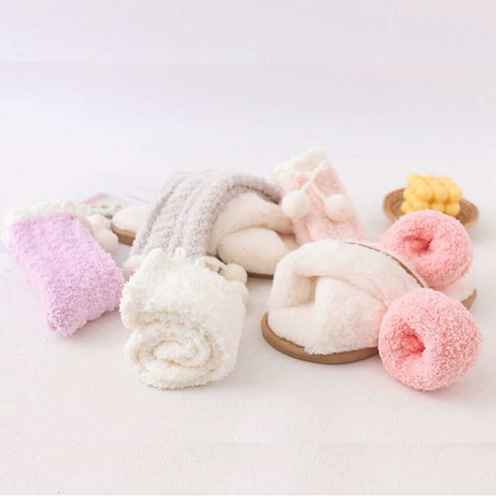 10PCS Women Fuzzy Slipper Socks Soft Cabin Cute Fluffy Winter Warm Socks Gift
