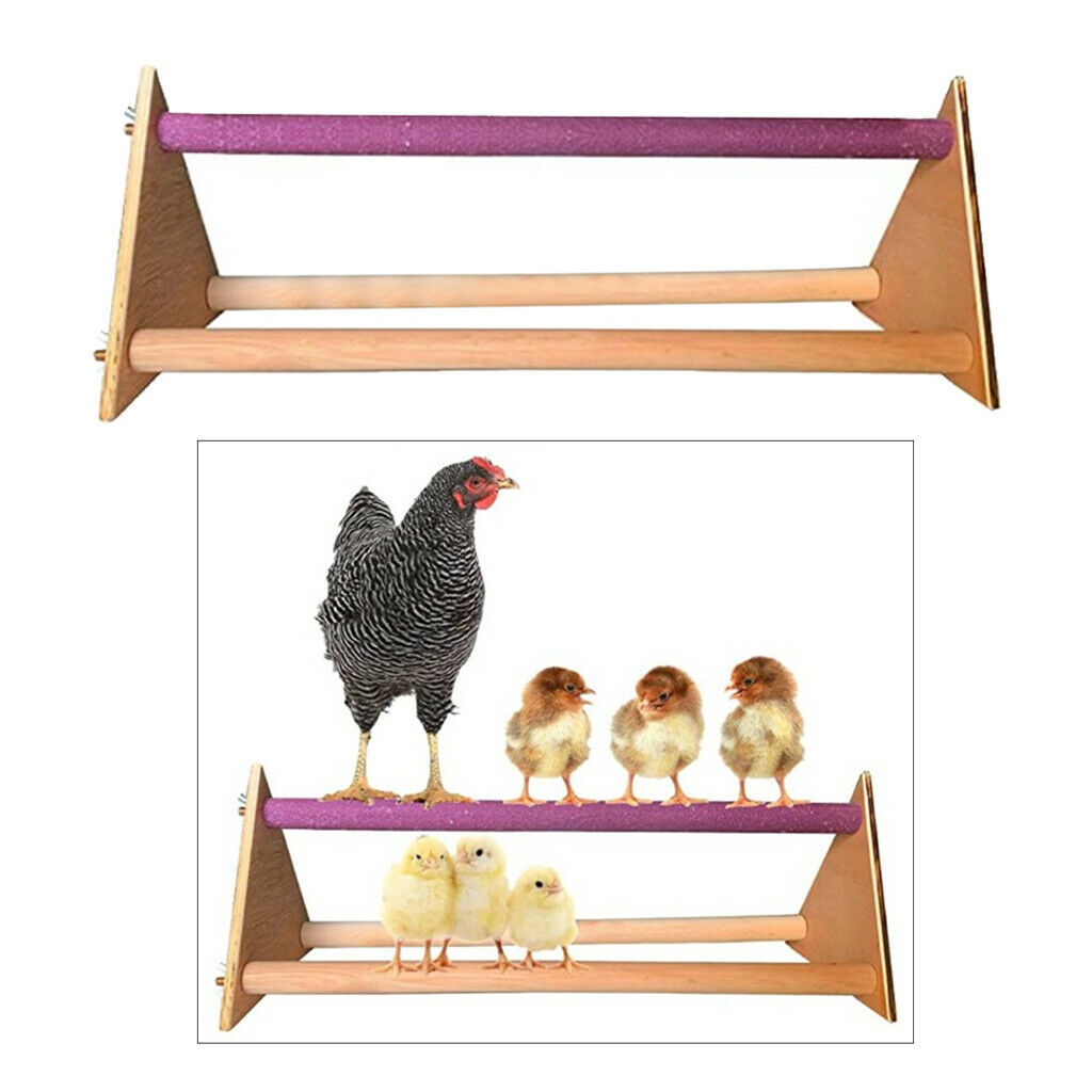 2Pieces Wooden Chicken Perch for Chicken Rooster Large Birds Macaws Parakeet