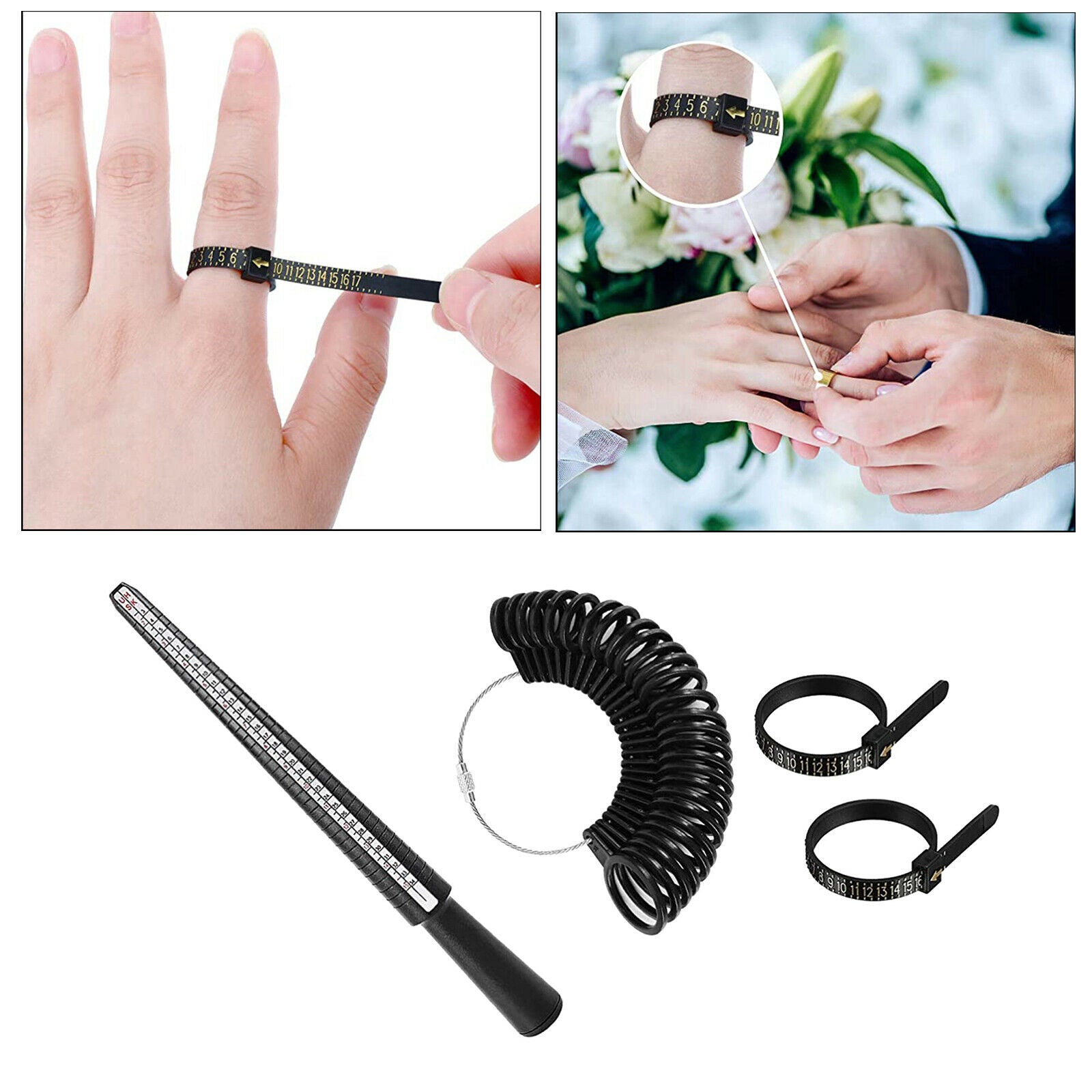 Ring Sizer Guage Measuring Tool Set US HK Sizes Belts for Jewelry Making