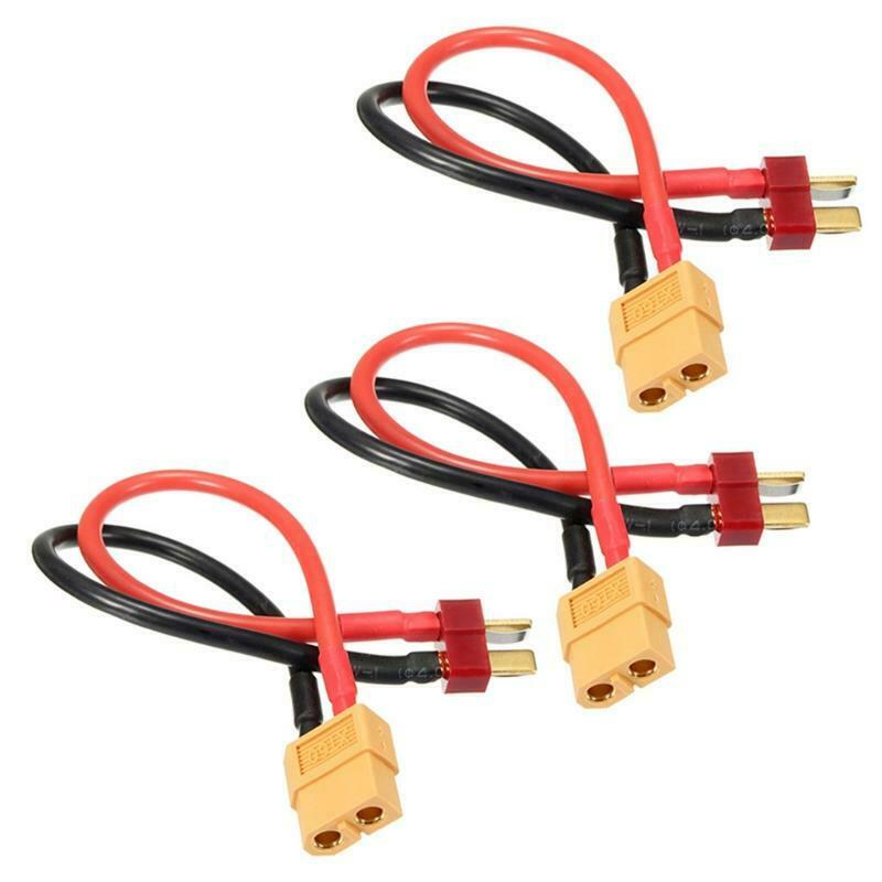 3 Pcs Adapter Cable T-Plug Male To XT60 Female Connector Lead Adapter Cable